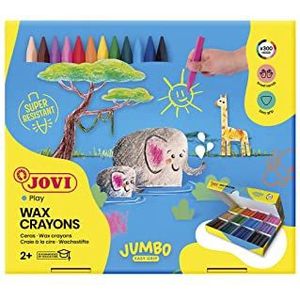 Jovi - Jumbo Easy Grip Crayons, Doos met 300 driehoekige kleurpotloden, Diverse kleuren, Super resistent en hoge prestaties, Glutenvrij (979)
