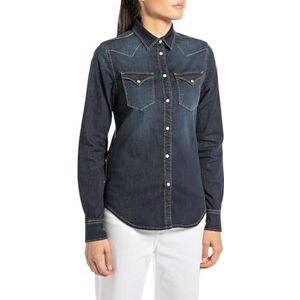 Replay Jeanshemd voor dames, slimfit, 007, donkerblauw, XXS