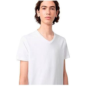 HUGO Heren V T-shirts van elastisch katoenen jersey met V-hals, wit (White100), XL