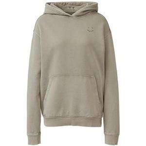 QS Gewassen sweatshirt met backprint, duifgrijs, XS