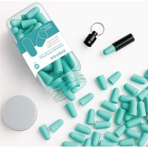 SURFOU Oordoppen voor het Slapen, 60 Paar, Geluidsdemping 38 dB, Herbruikbaar & Milieuvriendelijk, Comfortabel voor Zijslapers, Ideaal voor Reizen, Thuis & Studeren, Blauwgroen