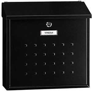 ARREGUI Premium Maxi E5614 Brievenbus van Verzinkt Staal | Formaat L (Tijdschriften en C4-Enveloppen) | Grote Wandbrievenbus voor Buiten met Naamplaatje en Valklep | Eenvoudige Montage | Zwart