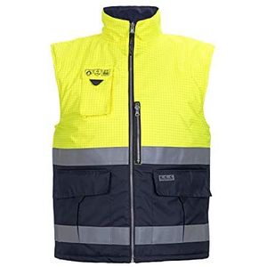 Hydrowear 043446YN Metz Multi Norm FR AST Bodywarmer, 99% Polyester/1% Antistatisch, X-Large Mate, Geel/Navy