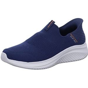 Skechers Ultra Flex 3.0 Smooth Step Sneaker voor heren, Marineblauwe gebreide rand, 47.5 EU