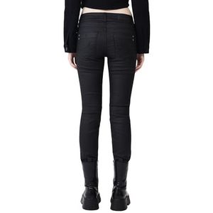 LTB Jeans Dames Molly M - Slim Fit met gemiddelde taille en ritssluiting in zwart van katoenmix - Maat W27L32, Black Coated Wash 2835, 27W x 32L