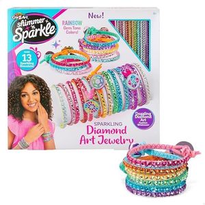Colorbaby Shimmer 'n Sparkle 47090 Set voor het maken van armbanden, 13 artistieke armbanden, glinsterende zelfklevende edelstenen, stickers om te decoreren, knutselen voor kinderen, speelgoed voor