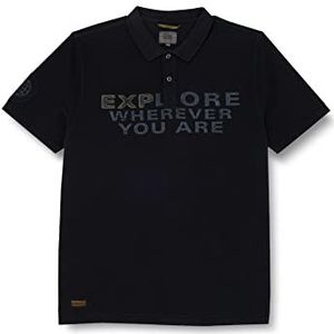 camel active Heren 409965/7P08 Polo, asphalt, S