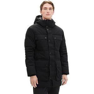 TOM TAILOR Heren 1037359 Parka, 29999-Black, L, 29999 - Black, L