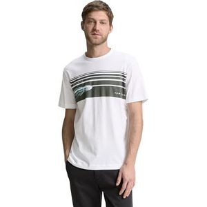 TOM TAILOR Heren T-shirt met foto-print, 20000 - wit, XL
