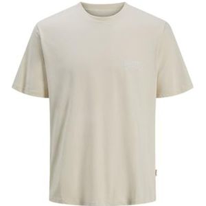 JACK & JONES Joralmeria Stamp Tee Ss Crew Neck voor heren, antiek wit., L