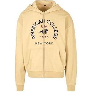 AMERICAN COLLEGE USA Sweatshirt met ritssluiting, beige, kinderen, maat 14 jaar, model Ac10, 100% katoen, Beige, 14 Jaar
