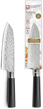 Richardson Sheffield - Katana - Santoku Mes - Zwart - 13 C Roestvrij Staal - Lemmet 17,5 cm