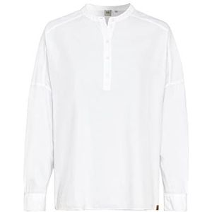 camel active Damesblouse met lange mouwen van katoen, wit, S
