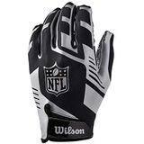 Wilson American Football Receiver-handschoenen NFL STRETCH FIT RECEIVERS Glove, eenheidsmaat, zwart/zilver, WTF930700M