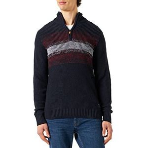 Jack & Jones JCOFRIDAY gebreide trui met halve rits, marineblauw, S