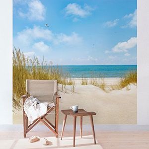 Apalis Fotobehang strand aan de Noordzee vliesbehang vierkant | vliesbehang wandbehang muurschildering foto 3D fotobehang voor slaapkamer woonkamer keuken | Maat: 192x192 cm, meerkleurig, 108971