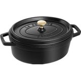 Staub Cocotte Bräter, Oval 27 cm, 3,2 L - Zwart, Stof Leveromvang