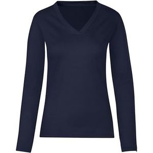 Trigema Shirt met lange mouwen en V-hals, wit, zwart, marineblauw, dieppaars, XL