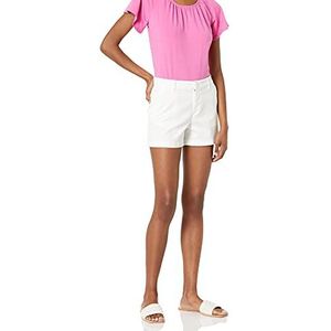Amazon Essentials Dames Mid-Rise Slim-Fit 3,5 Inch Binnenbeenlengte Khaki Short, Wit, 20