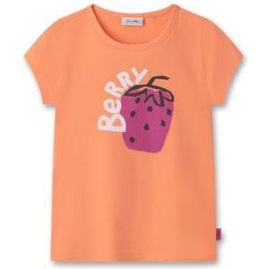 Sanetta T-shirt voor meisjes, korte mouwen, 100% biologisch katoen, Oranje Blush, 110 cm
