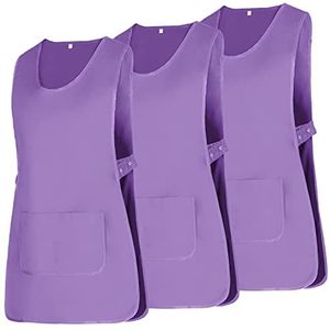 MISEMIYA - Verpakking van 3 eenheden - schort voor het reinigen van werkuniform kliniek artsen, veterinaire reiniging, sanitaire geneeskunde, Ref.868, Lila, XL