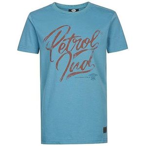 Petrol Industries T-shirt voor jongens SS Classic Print T-shirt voor kinderen, Lichtblauw, 4 jaar