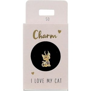 Depesche 11834-050 Kat charm, vergulde hanger voor kettingen, armbanden en oorbellen, ideaal als klein geschenk