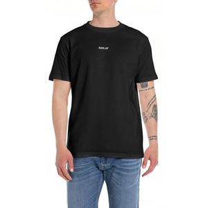 Replay T-shirt voor heren, korte mouwen, regular fit, 098 Black, L