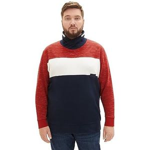TOM TAILOR Heren Plussize Sweatshirt, 32436 - Velvet Red Soft Spacedye, 3XL grote maten