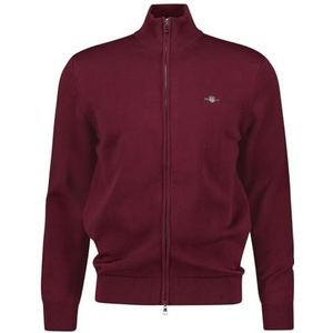 GANT Casual katoenen cardigan met ritssluiting, bordeauxrood (wine red), M