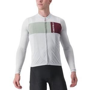 CASTELLI Prologo 7 lange mouwen jersey, fietsshirt voor heren/dames, ademend en licht, optimaal voor koel weer, hoge prestaties, zilvergrijs/Defender Green-Bor, XXL