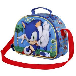 Sega-Sonic Faster-3D lunchtas, blauw, Blauw, Eén maat, 3D Lunch Bag Sneller