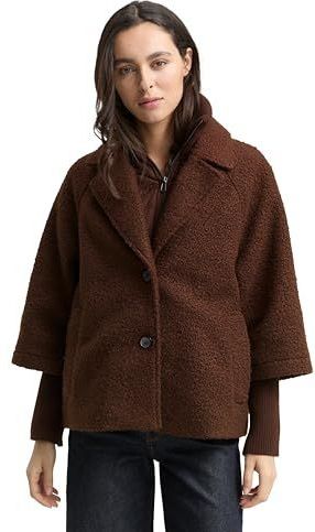 TOM TAILOR Dames 1046602 jas, 27506-Dark Pecan Brown, XXL, 27506 - Dark Pecan Brown, XXL