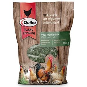 Quiko Hobby Farming Vital Herb Mix 180g - Aanvullend voer voor kippen, kwartels & pluimvee - Mengsel van brandnetel, paardenbloem & tijm