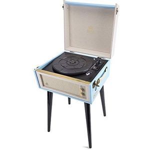 GPO Bermuda Classic Turntable USB With Removable Legs Blue Cream