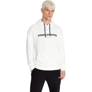Armani Exchange Heren Limited Edition We Beat As One Capsule Cotton French Terry Hoodie Hooded Sweatshirt, wit, S