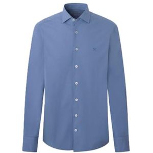 Hackett London Heren Suede Feather Edge Shirt, Blauw (Chambray Blue), XXL, Blauw (Chambray Blue), XXL