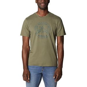 Columbia Rapid Ridge T-shirt met korte mouwen, steengroen, grenzeloze afbeelding, M heren, steengroen, afbeelding zonder grenzen, M