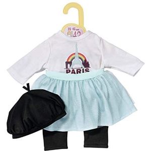 Dolly Moda Parijs Outfit voor Poppen van 43cm- Ideaal voor Kinderhandjes, Bevordert Creativiteit, Empathie & Sociale Vaardigheden, Voor Peuters Vanaf 3 Jaar - Met Leggings, Rok & Muts