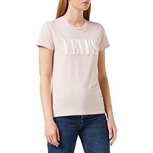 Levi's dames t-shirt The Perfect Tee, Serif Logo Sepia Rose, XXS