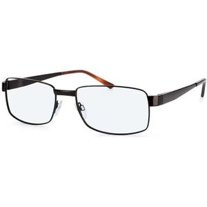 Hero Rechthoekige metalen bril in bruin voor heren, bril met sterkte, optioneel met kleuring zonnebril of blauwlichtfilter (model HRO-4110-C1-56)