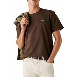 Pepe Jeans - Contrast Connor - T-shirt - Donkerbruin
