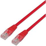aisens A135 – 0237 – doucheslang RJ45-patchkabel (0,5 m, 10/100/1000 Mbit/s, switch/router/modem/patchpaneel/access point/champs-) rood