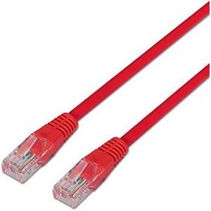 aisens A135 – 0237 – doucheslang RJ45-patchkabel (0,5 m, 10/100/1000 Mbit/s, switch/router/modem/patchpaneel/access point/champs-) rood