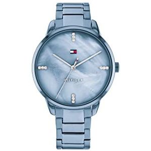 Tommy Hilfiger Analoog Quartz Horloge voor Vrouwen met Blauwe Roestvrij Stalen Armband - 1782547, Blauwe Parelmoer, armband