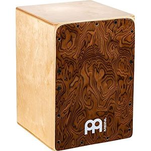 Meinl Percussie Jam Cajon Instrument - Kleine Drumbox voor kinderen en volwassenen tot 1,50 m - speeloppervlak Burl Wood (JC50BW)