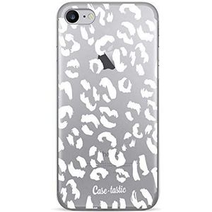 Apple iPhone 7/8 telefoonetui, dunne TPU-hoes. Schokdempende en krasbestendige cover voor Apple iPhone 7/8 - luipaardprint wit - CASETASTIC