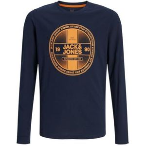 JACK&JONES JUNIOR Jjrio Tee Ls Crew Neck Mni Shirt met lange mouwen voor jongens, wit, 128
