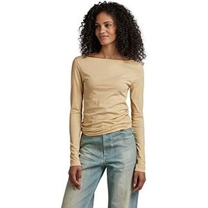 G-STAR RAW Dames Boat Slim t ls WMN T-shirt, beige/kaki (postbag D22754-D266-1868), XS, beige/kaki (postbag D22754-d266-1868), XS