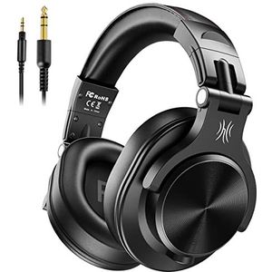 OneOdio Hoofdtelefoon over-ear, DJ-hoofdtelefoon met kabel, professioneel gesloten studio, hifi-hoofdtelefoon met Share Port voor e-drum, piano, gitaar, AMP opname-monitoring - Zwart